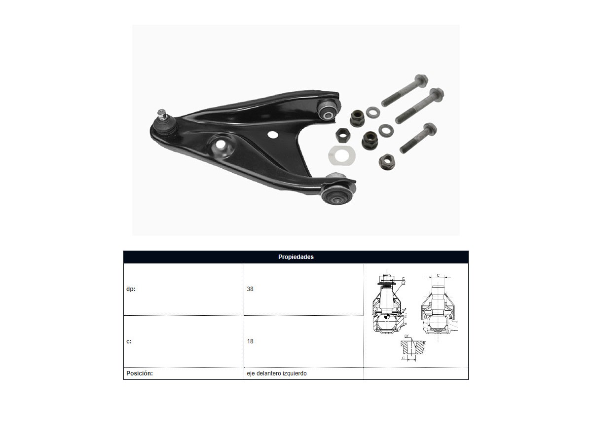 Parilla De Suspension Delantera Renault Sandero/Logan/Stepway 08-25 Izq
