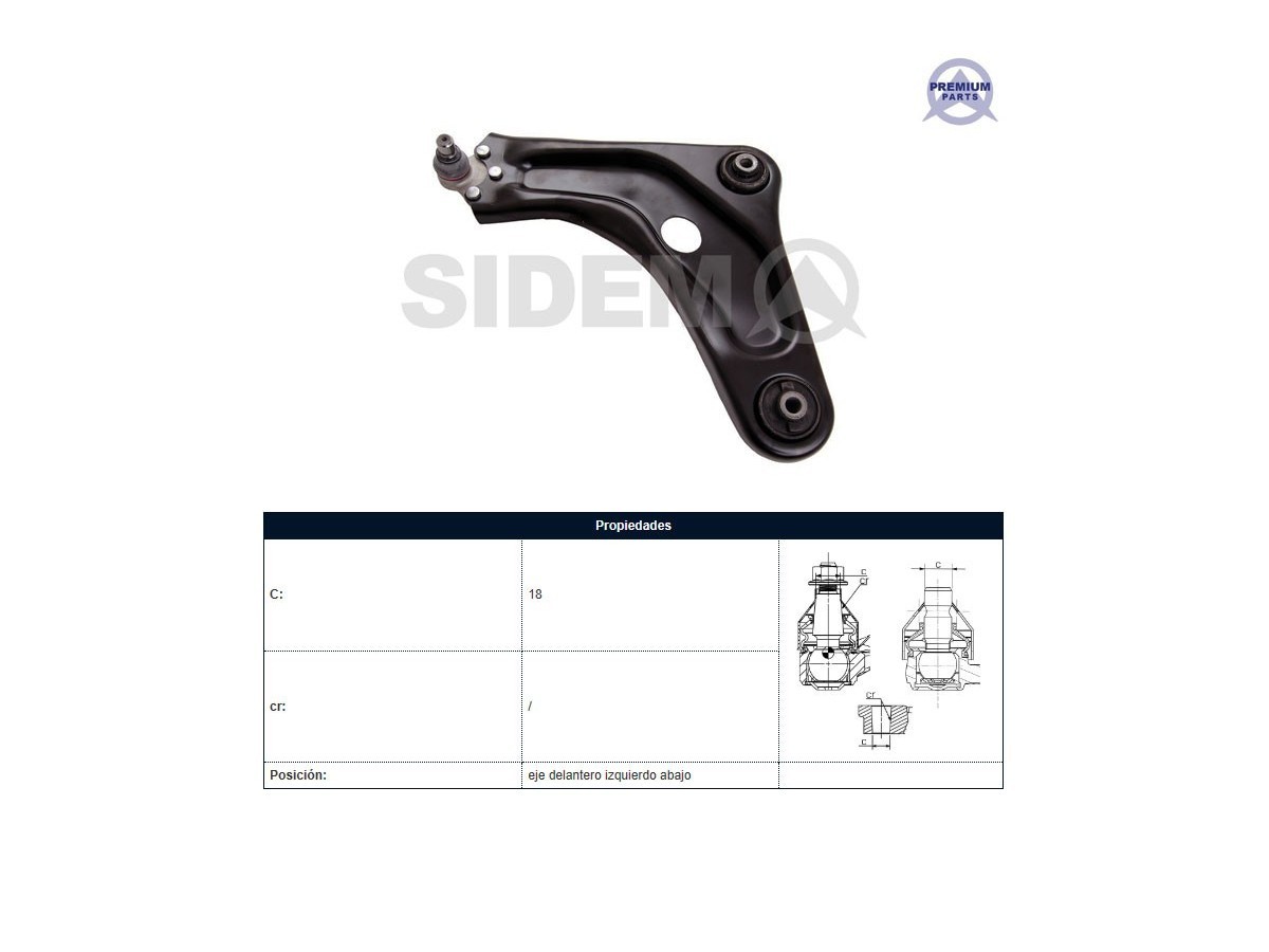 Parilla De Suspension Del Citroen C-Elysee, Peug 301 12-25 Izq