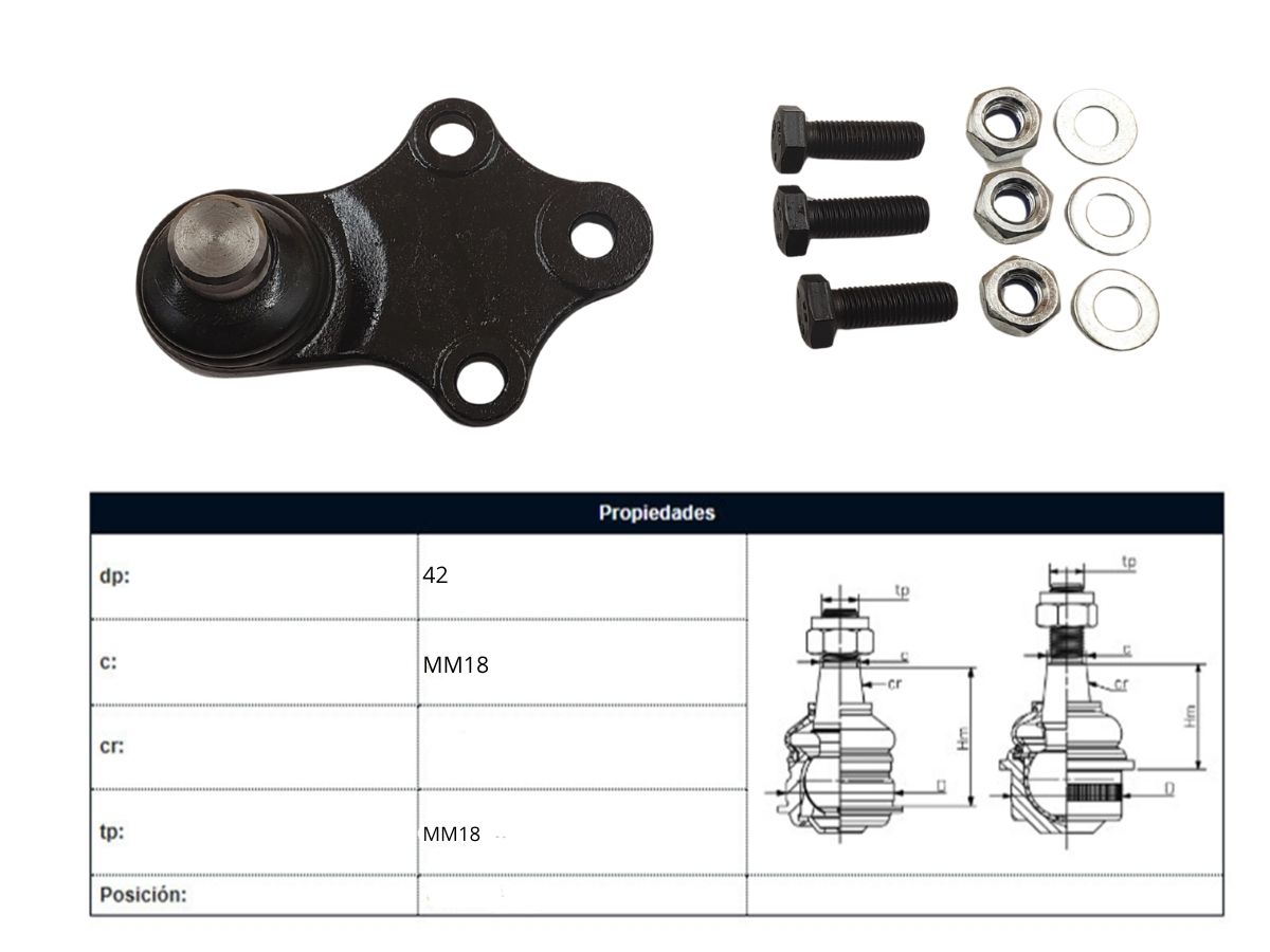 Rotula Del Foton Midi, Lifan 520, Peug 306 93-25 Der/Izq