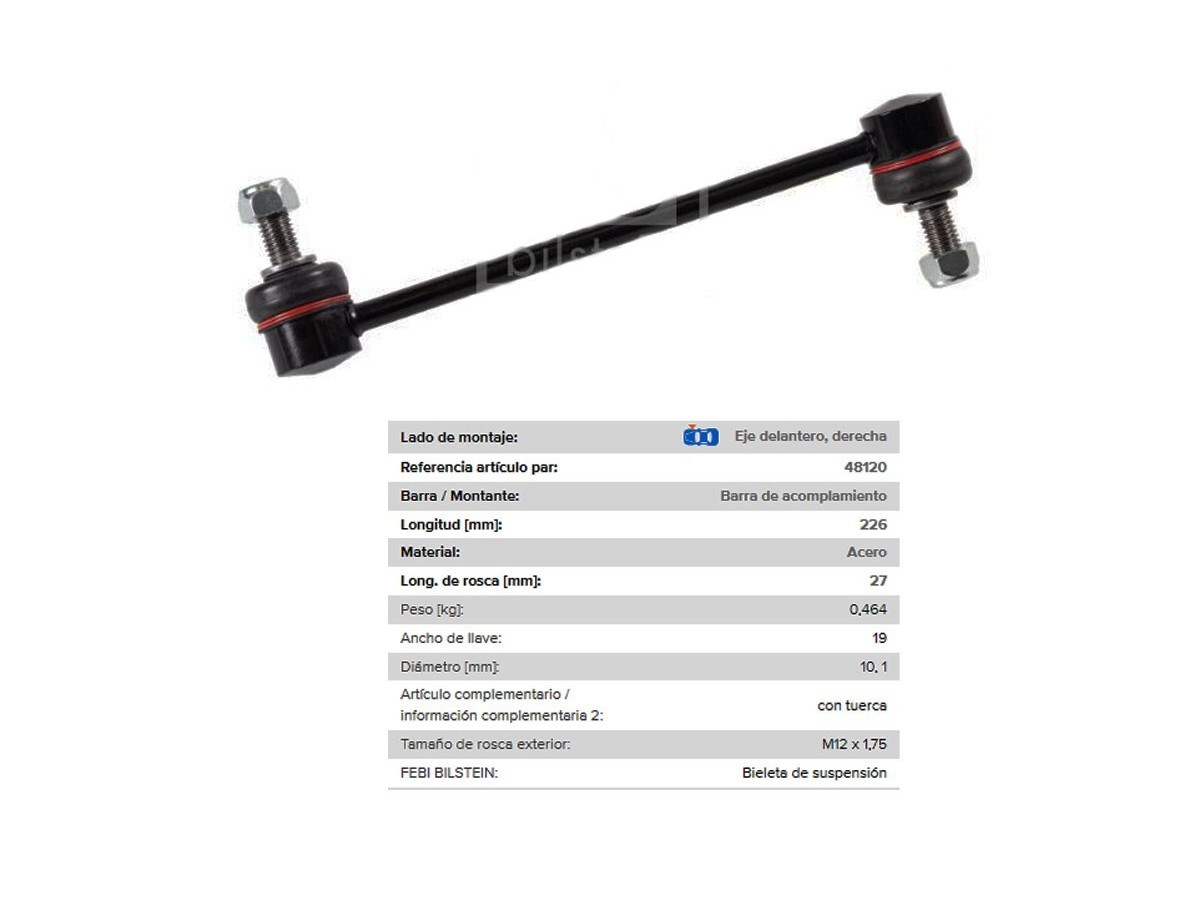 Bieleta Ford Ranger 4X2/Ranger 4X4, Mazda Bt50 12-25 Der
