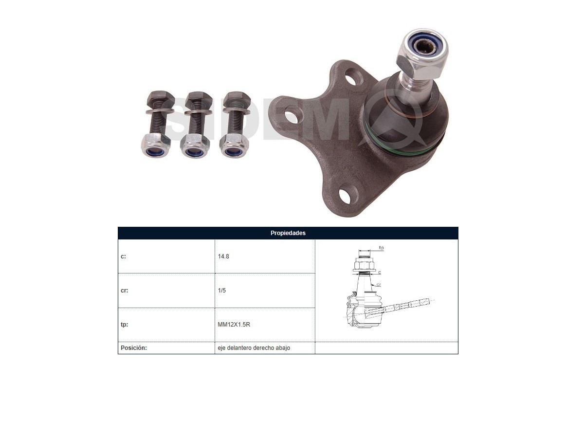 Rotula Volkswagen Fox/Cross Fox/Suran/Polo 04-20 Der