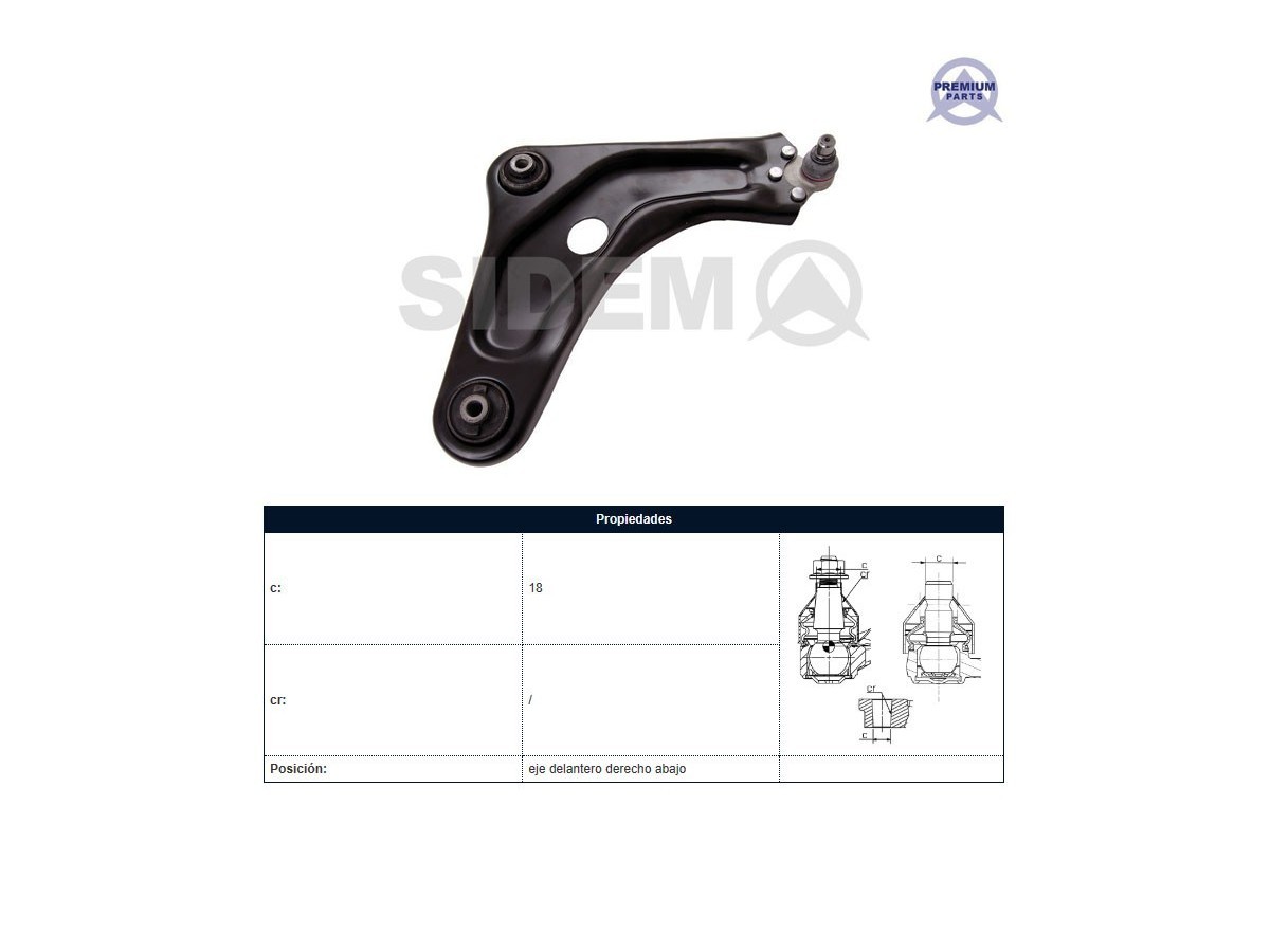 Parilla De Suspension Del Citroen C-Elysee, Peug 301 12-25 Der