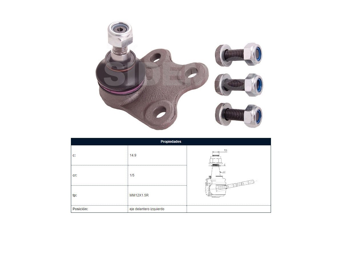 Rotula Delantera  Volkswagen Gol V/Fox/Cross Fox/Saveiro Cross/Saveiro/Up/Polo/Gol Vi Vii 08-25 Der/Izq