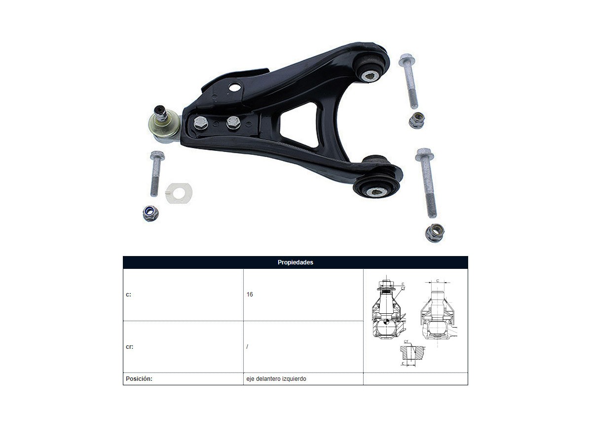 Parilla De Suspension Del Renault Kangoo/Symbol/Clio 98-17 Izq
