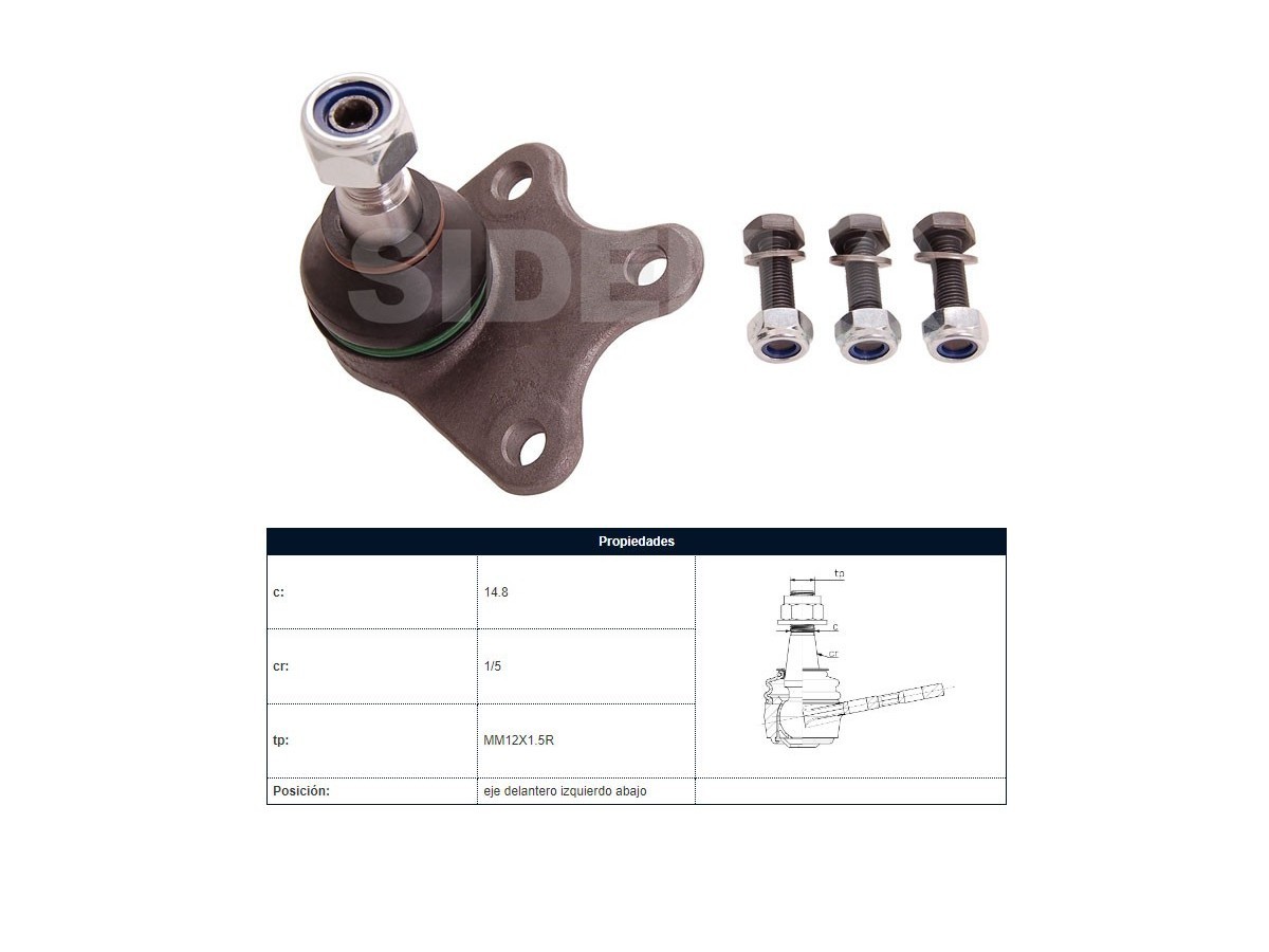Rotula Volkswagen Fox/Suran/Cross Fox/Polo 04-20 Izq