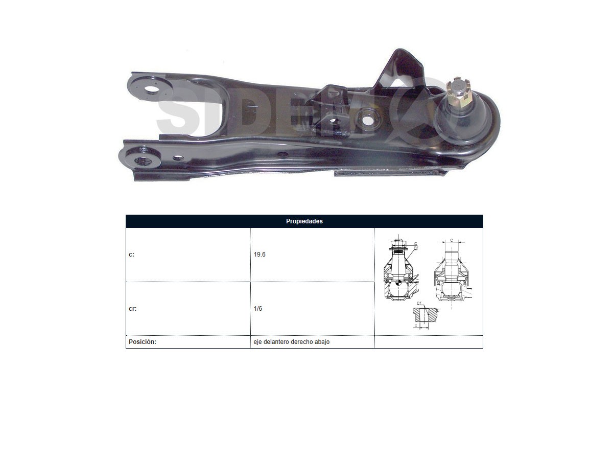 Parilla De Suspension Delantera Nissan D21 Mexico/720 Diesel 79-97 Der