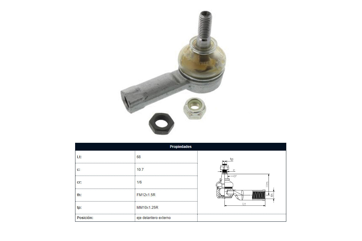 Puntero Chevrolet Montana/Corsa/Corsa Combo/Celta 95-16 Der/Izq Int Ø12